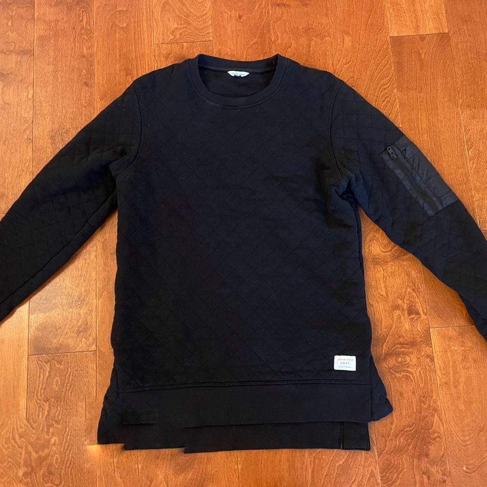 Jack & Jones Black Diamond Quilted Long Sweatshirt